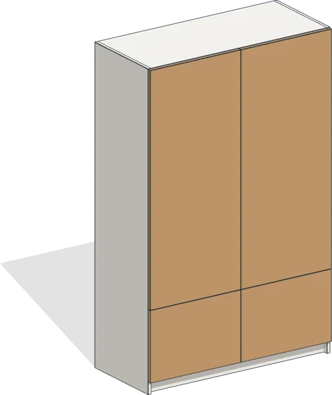 Ropero de 2 puertas y 2 cajones